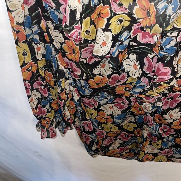 Lauren Ralph Lauren Women’s Dressy Blouse Size Medium Multicolor Floral Party - Picture 6 of 12